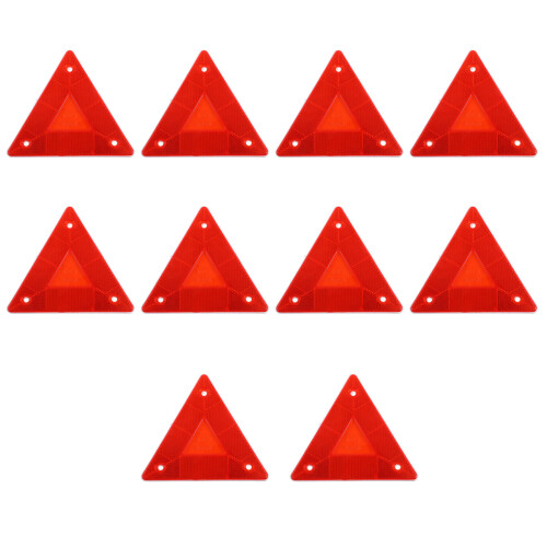 Reflective Warning Triangle Sign Red Plastic 10pack