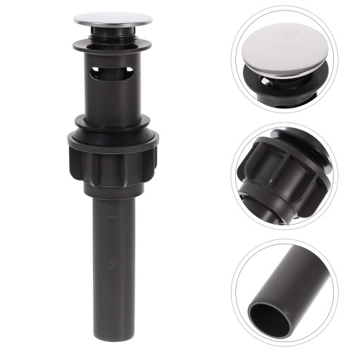 ABS Silver Pop Up Drain for Bathroom Sink with Overflow Anti Clog 1
