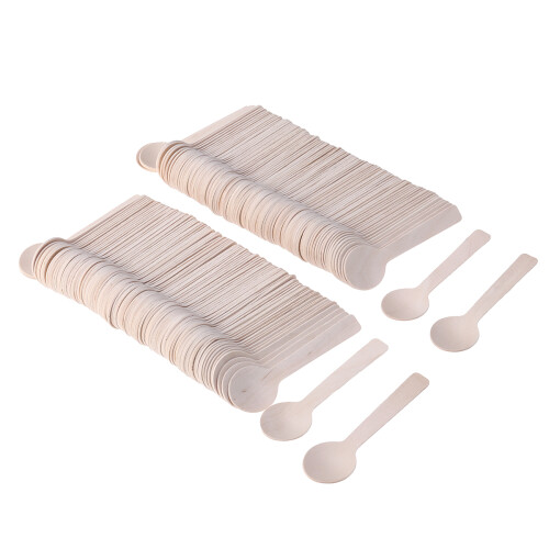 Silverware Wooden Beige 100pcs 3.9in 2