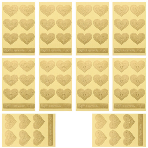 10Sheets Geprägte Bronzing Sticker Für Geschenkverpackungen