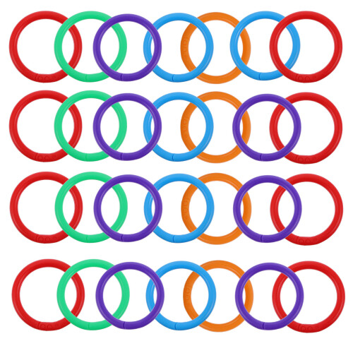 100pcs 28mm Inner Diameter Multi-Color Binder Rings Plastic Book Rings
