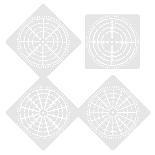 Decorative Border Stencils Template Round White 4pcs 2