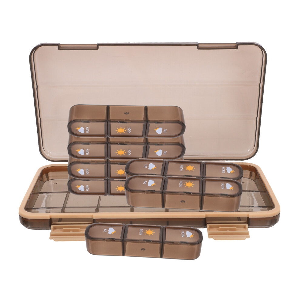 Vaguelly Black Travel Pills Organizer Storage Box Pp Abs 1Set