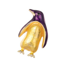 Penguin Brooch Pins Golden Rhinestone 1pcs