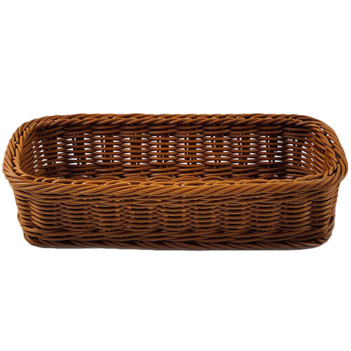 1pcs Wicker Cutlery Basket Brown Pp For Household Users