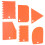 Cake Decorating Comb  Orange Pp For Butter Cream Smoothing 6pcs 11