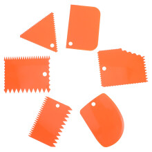 Cake Decorating Comb Orange Pp For Butter Cream Smoothing 6pcs