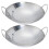 Raindrops Stainless Steel Deep Pan Wok Pan Silver 2pcs 1