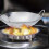 Raindrops Stainless Steel Deep Pan Wok Pan Silver 2pcs 8