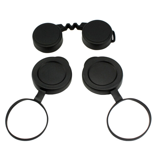 1Set Rubber Objective Lens Covers for Binoculars Black Protective