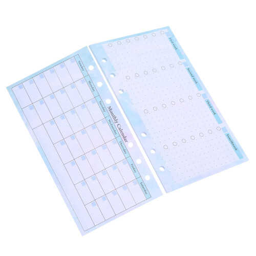 Calendar Planner Monthly Planner Refill Blue 14 Sheets