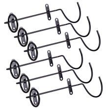 6pcs Red Wine Racks Iron Wall Hanging Racks Black Wine Holder