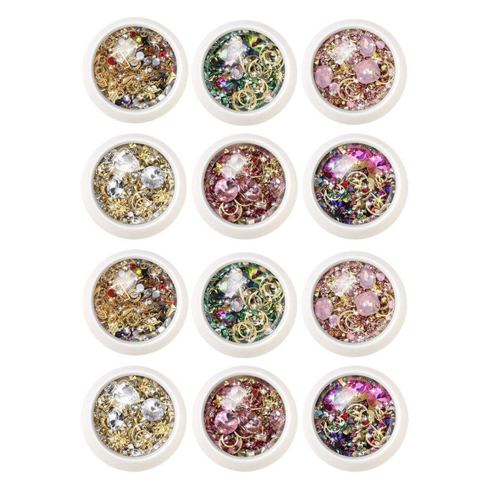 Vaguelly Nail Art Accessories Nail Gems Glass 12Pcs