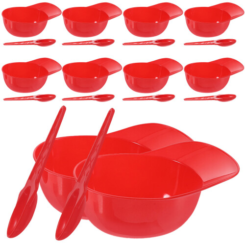 12Sets Rote Baseball Party Eisbecher Kunststoff Für Dessert 2
