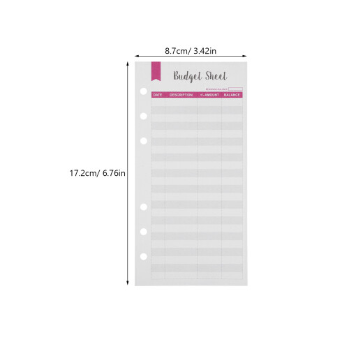 Cash Saving Binder Paper 12pcs A6 Budget Sheets 1