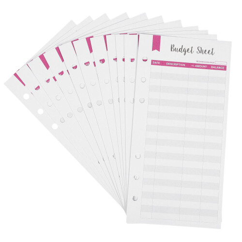 Cash Saving Binder Paper 12pcs A6 Budget Sheets
