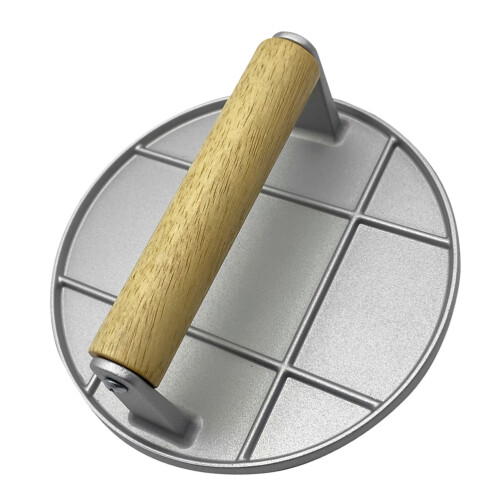 Robuster Burger Patty Maker Mit Holzgriff Und Aluminiumgehäuse 2