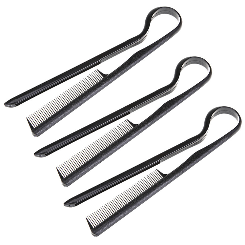 Vaguelly 3Pcs V Shaped Plastic Hair Styling Combs For Hair Straightening Use
