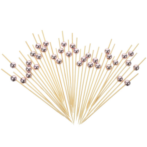 Bamboo Snacks Picks Bamboo Cocktail Sticks Gold 100pcs 2