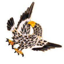 1pc Men Exaggerated Animal Eagle Bird Brooch Brooch (Black)