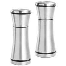 2Pièces À Sel Poivre Manuel Argenté En Acier Inoxydable