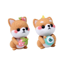 Needle Felting Kit Synthetic Material 1 Set Pink Sitting Dog