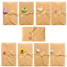 9 Pcs Handmade Dried Flower Greeting Card Business Cards Handwork