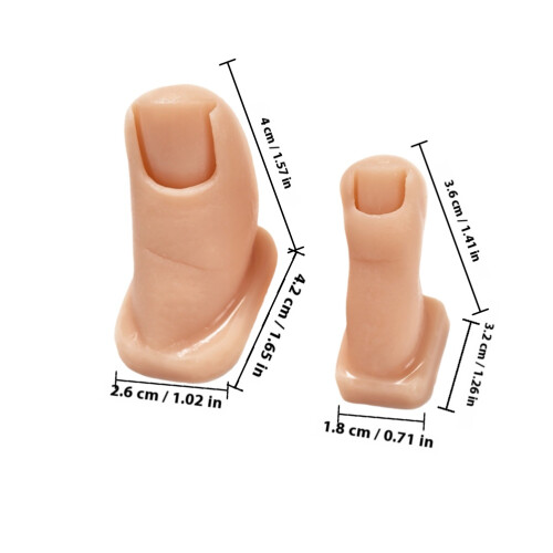Fake Finger Silicone Practice Fingers Beige 2pcs 1