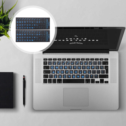 6 Pcs Key Computer Keyboard Stickers Practical English Font 1