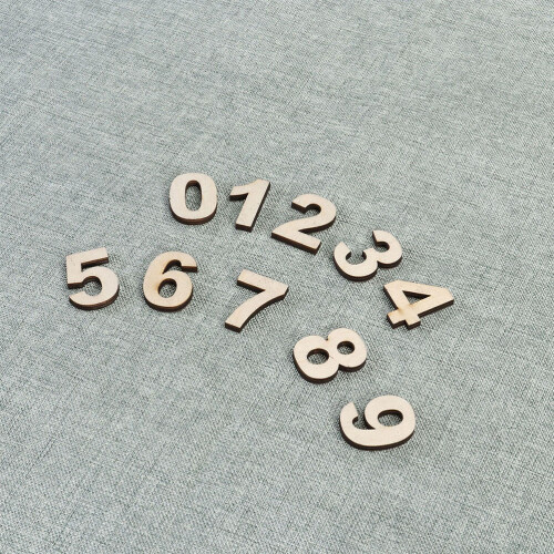36 Pcs Wooden Alphanumeric Stickers Slices Decoration Accessories 2