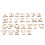 36 Pcs Wooden Alphanumeric Stickers Slices Decoration Accessories 6