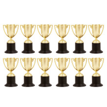 12Stk Kunststoff Pokale Gold Kinderpreis Trophäe Für Und Sport