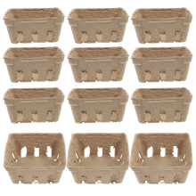 Paper Berry Containers Voor Fruit En Groenten Beige 24 Stuks