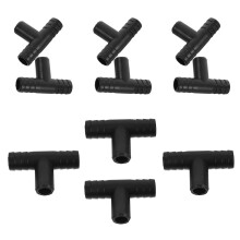 Aquarium Airline Splitter T-Shaped Hose Splitter Black Pe 10pcs