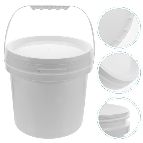 Paint Storage Pail Plastic Container With Lid White 1pcs 2