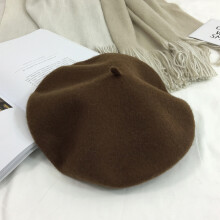 (Coffee) Warm Soft Wool Beret For Women Autumn Winter Fashion Hat Trendy Beret