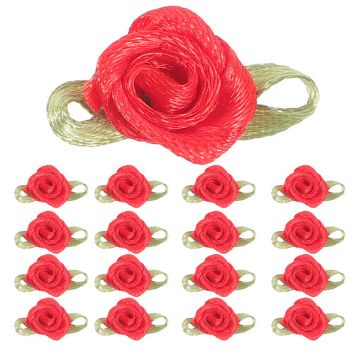Diy Accessory Fabric Roses Red 100pcs
