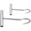 Butcher Meat Hook T Shaped Silver Stainless Steel 2pcs 4