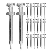 20 Pcs Garden Lawn Aerator Nail 5.80x0.80x0.80cm Silver