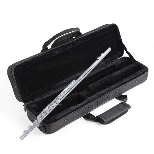 1Pc Padded Black Flute Handbag Canvas Carry Case with Shoulder Strap