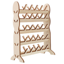 Sewing Organizers Embroidery Thread Organizer Beige Wood 1pcs