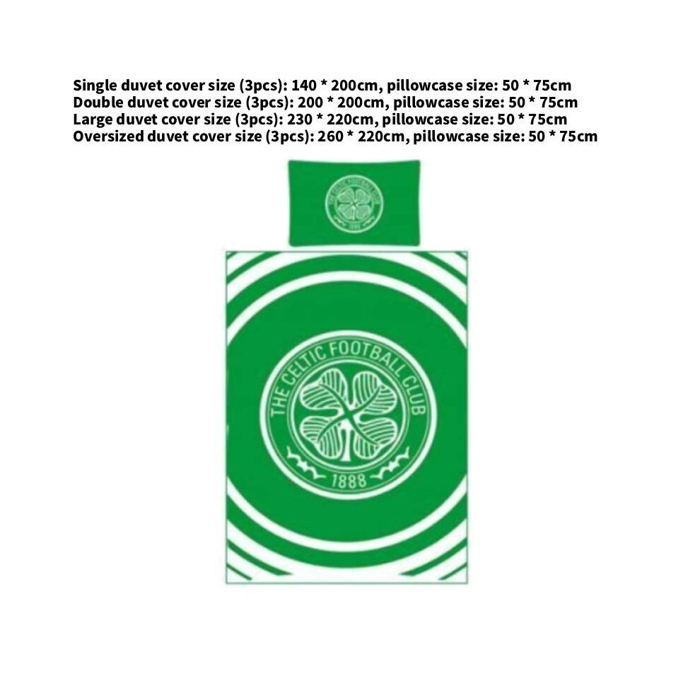 (200x200cm) Sided Celtic Double Fc Print Single Down Duvet Cover With Pillowcase Bedroom Set