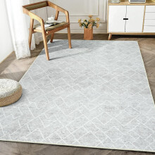(Light Gray, 100x200cm) Line Pattern Living Room Carpet Anti Slip Sofa Coffee Decoration Bedroom Table