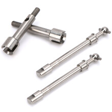 Edelstahl-Vorderradantriebskardanwelle Hundeknochen für 1/24 RC-Auto, 31 mm, Silber (2 Sets)