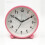 (Pink) Circular Metal Desktop Alarm Clock With Lighting Function For And Bedroom Office 1