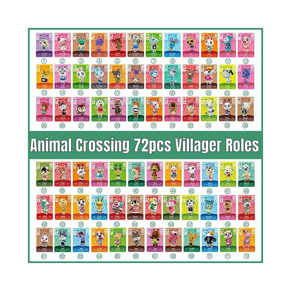 Villager Mini 72pcs Role Animal Crossing Amiibo Nfc Tag Card Switch Wii U New3ds