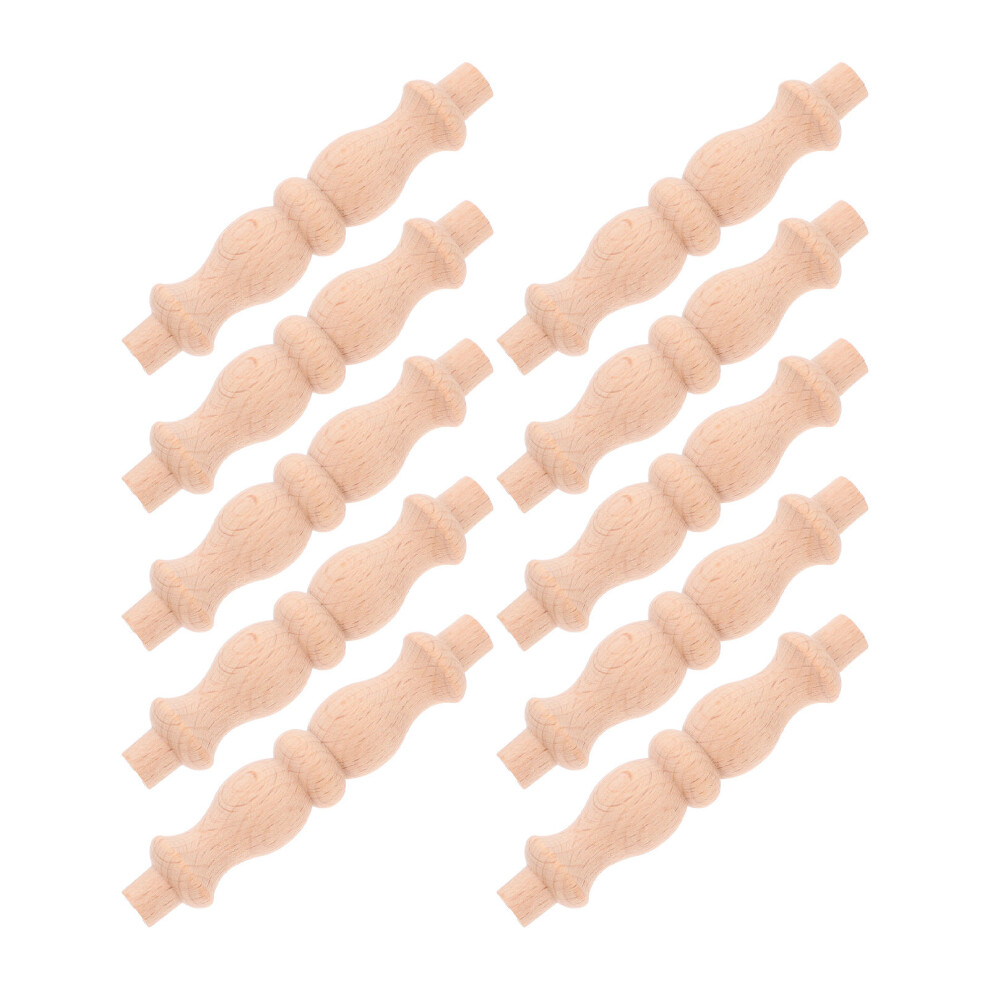 Wooden Baluster Spindles Khaki 10pcs 3.34x0.67x0.67in-image-OPC-PK8MDCF-NEW