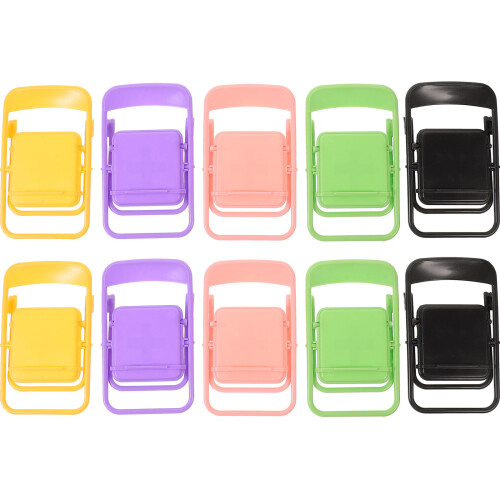 Chair Phone Bracket Mini Folding Chairs Assorted Color 10pcs