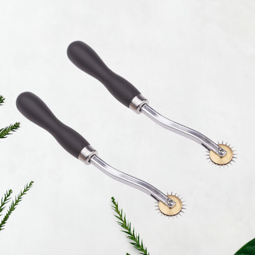 Tailoring Cloth Wheel Scribe Silver Stainless Steel 2pcs 2