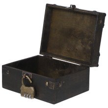 Retro Wooden Storage Box Bins With Lids Basket Man Dark Brown